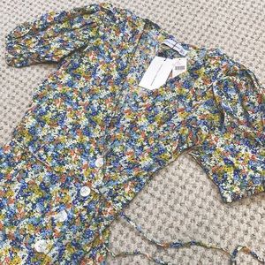 NWT Faithfull the Brand Marta Midi Dress Monette Floral XS 2 US